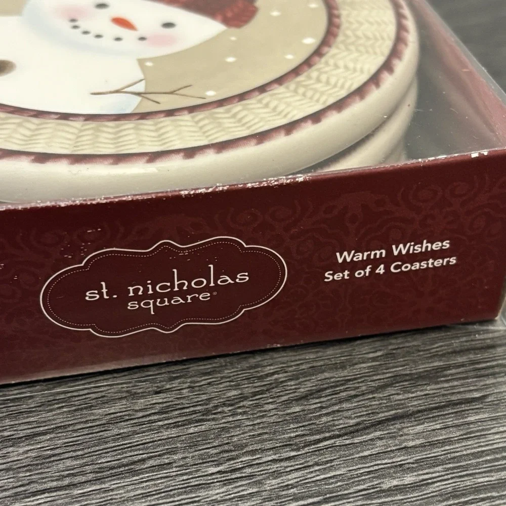ST. NICHOLAS SQUARE ROUND CERAMIC COASTERS 